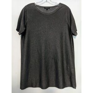 Eileen Fisher Metallic Sheer Short Sleeve Top